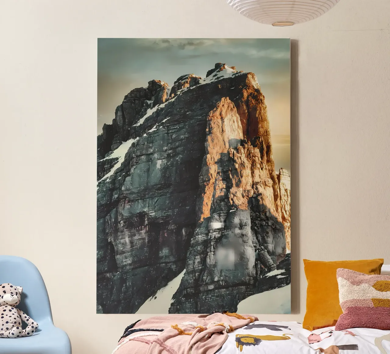 berg behang zonsondergang canvas met Baklijst van Matthew Katz