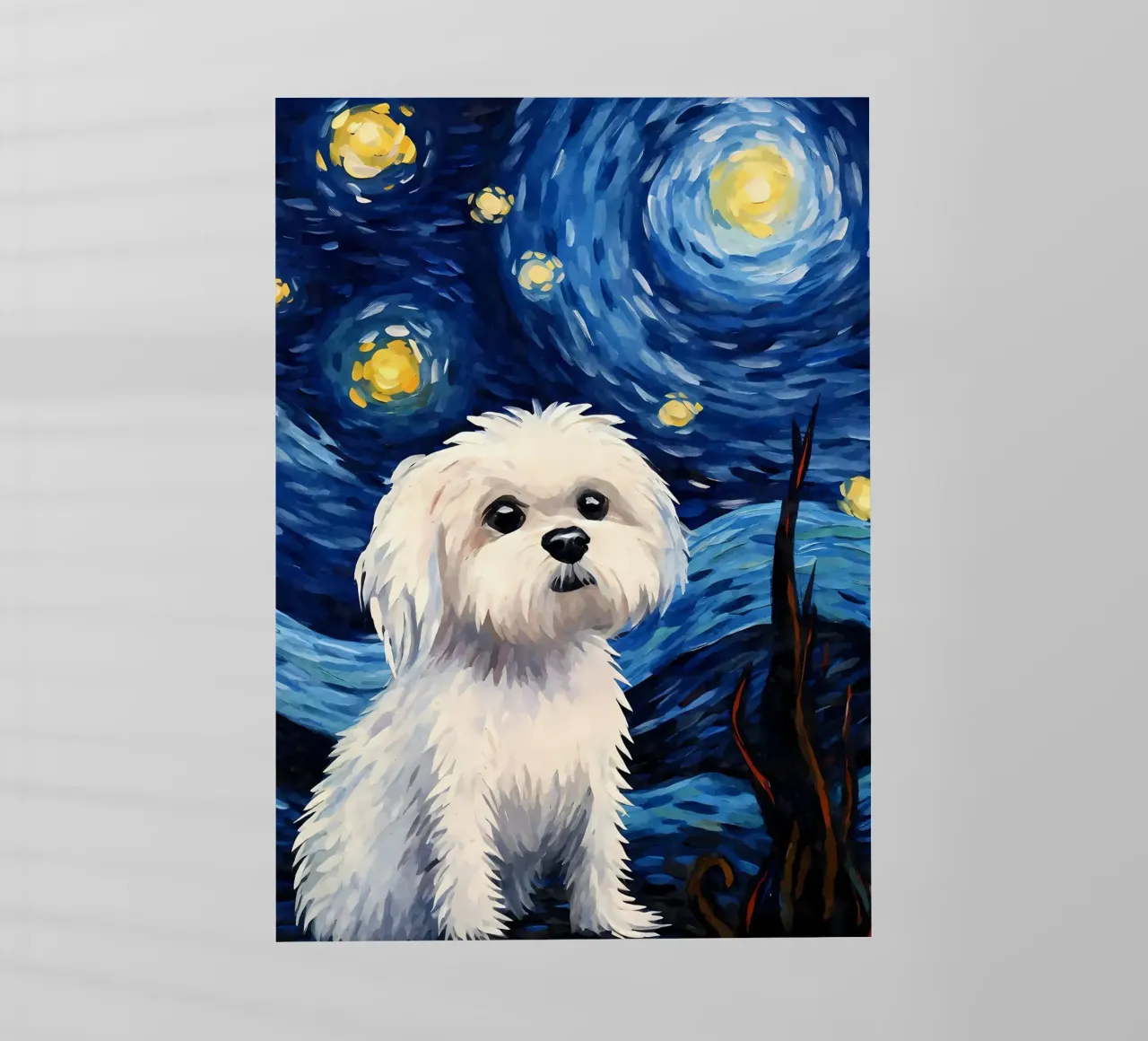 Cane maltese Notte stellata pellicola backlit da Adrian Patel