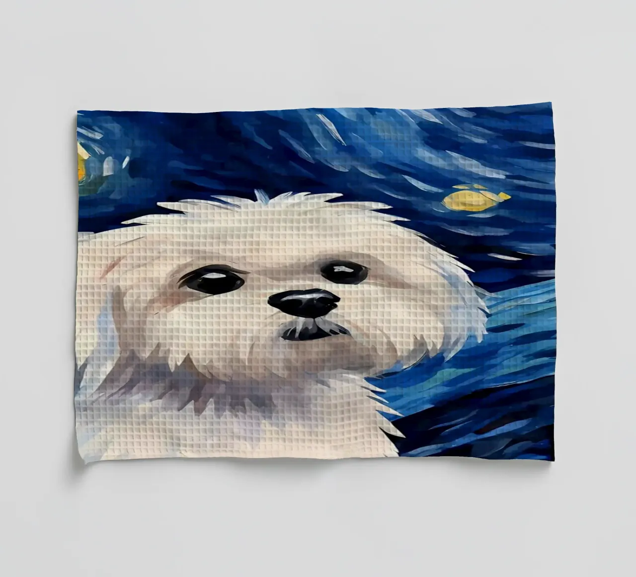Cane maltese Notte stellata canovaccio da cucina da Adrian Patel