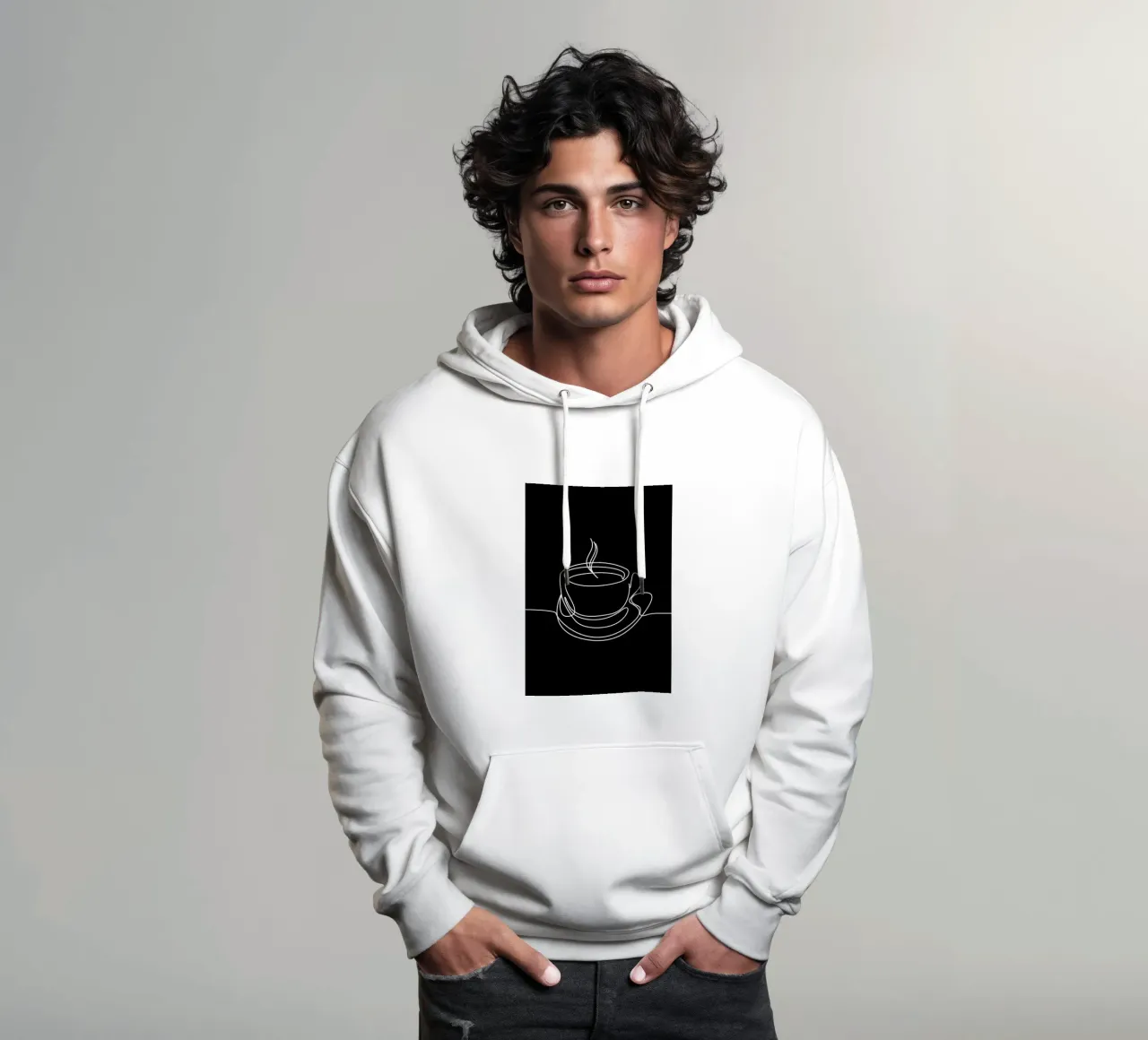 One Line Art Coffee felpa con cappuccio da Aiden Garcia