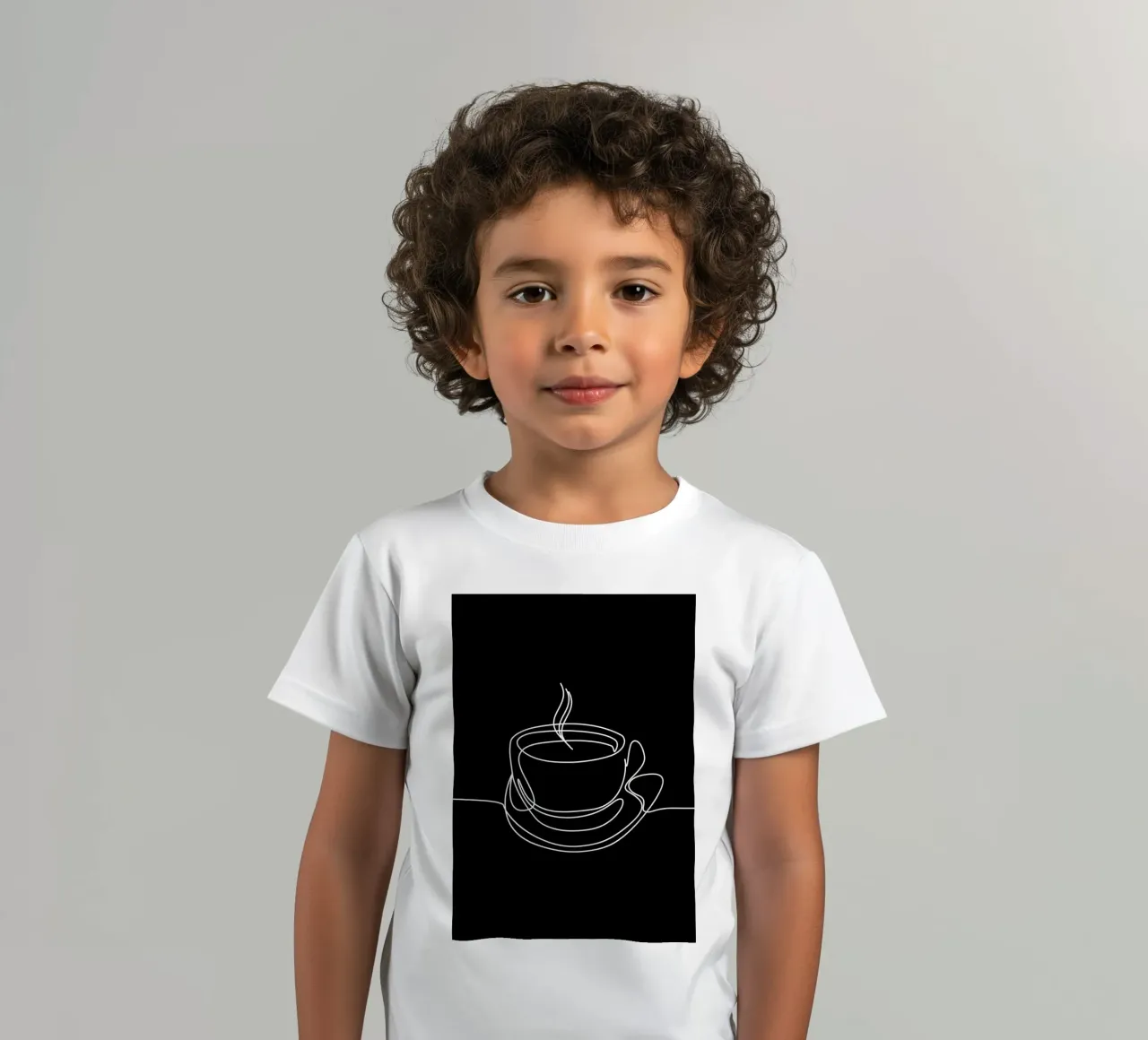 One Line Art Coffee Kinder T-Shirt von Aiden Garcia
