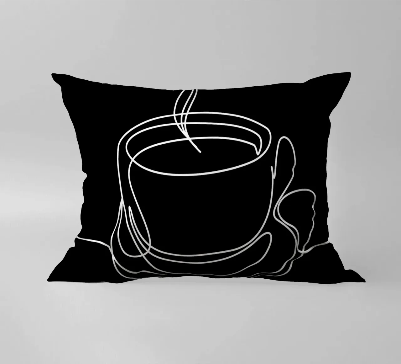One Line Art Coffee cuscino da Aiden Garcia