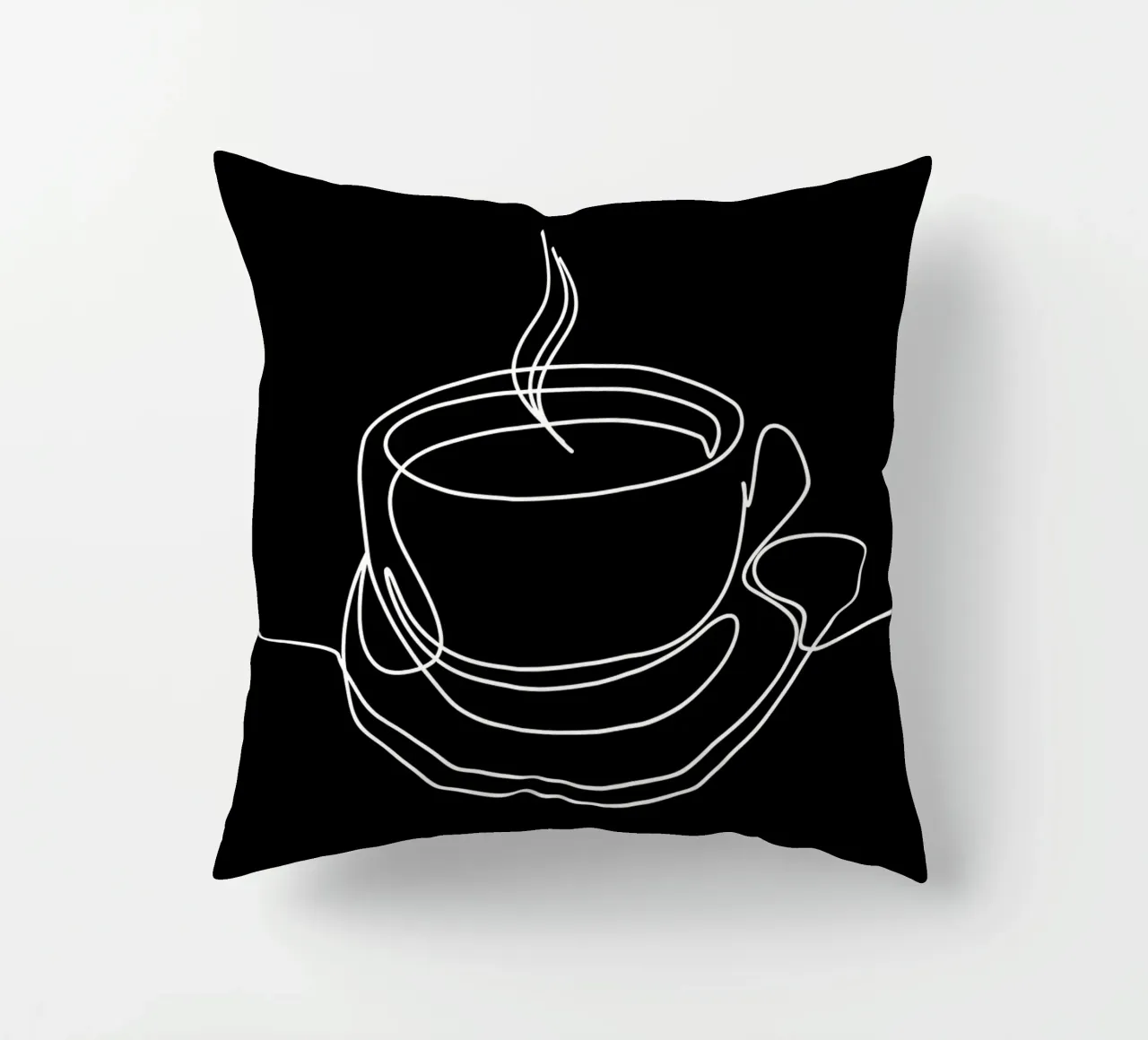 One Line Art Coffee cuscino da Aiden Garcia