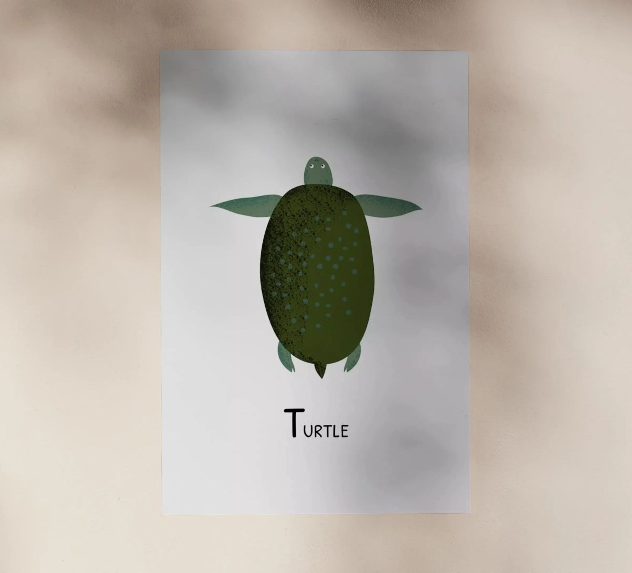 T for Turtle pellicola backlit da Little Flourishes