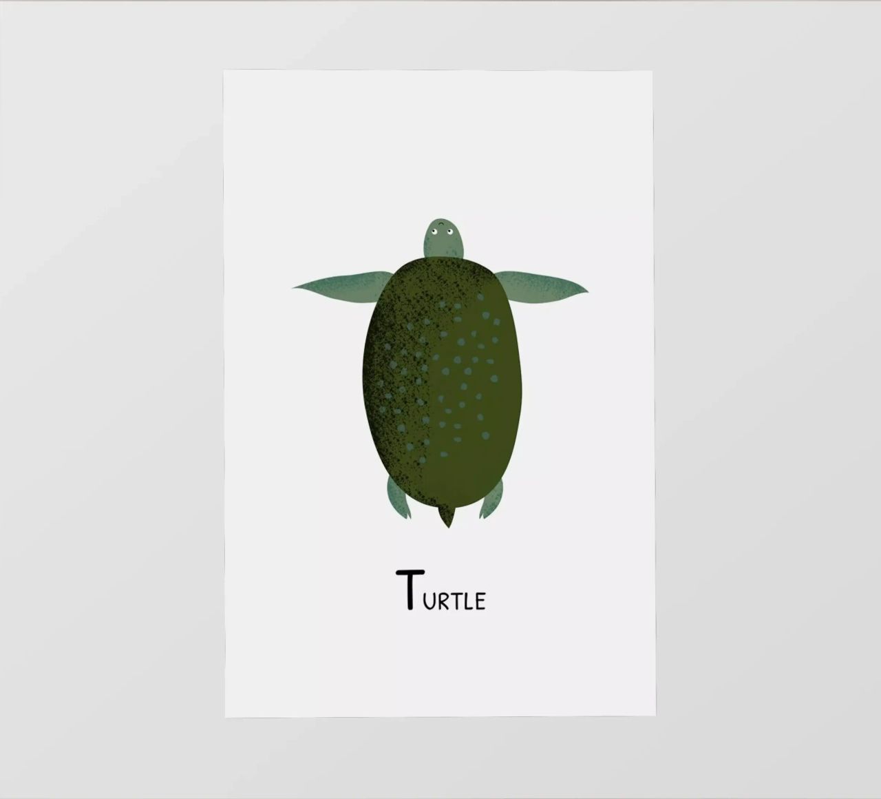 T for Turtle pellicola backlit da Little Flourishes