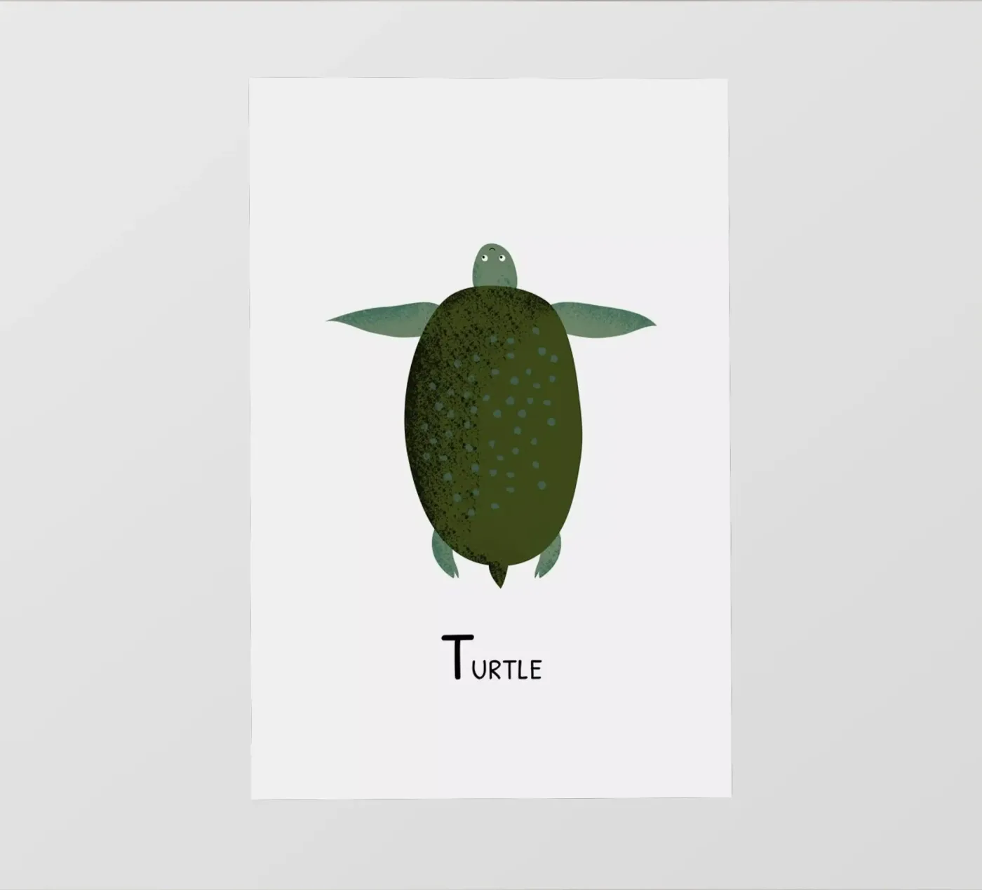 T for Turtle pellicola backlit da Little Flourishes