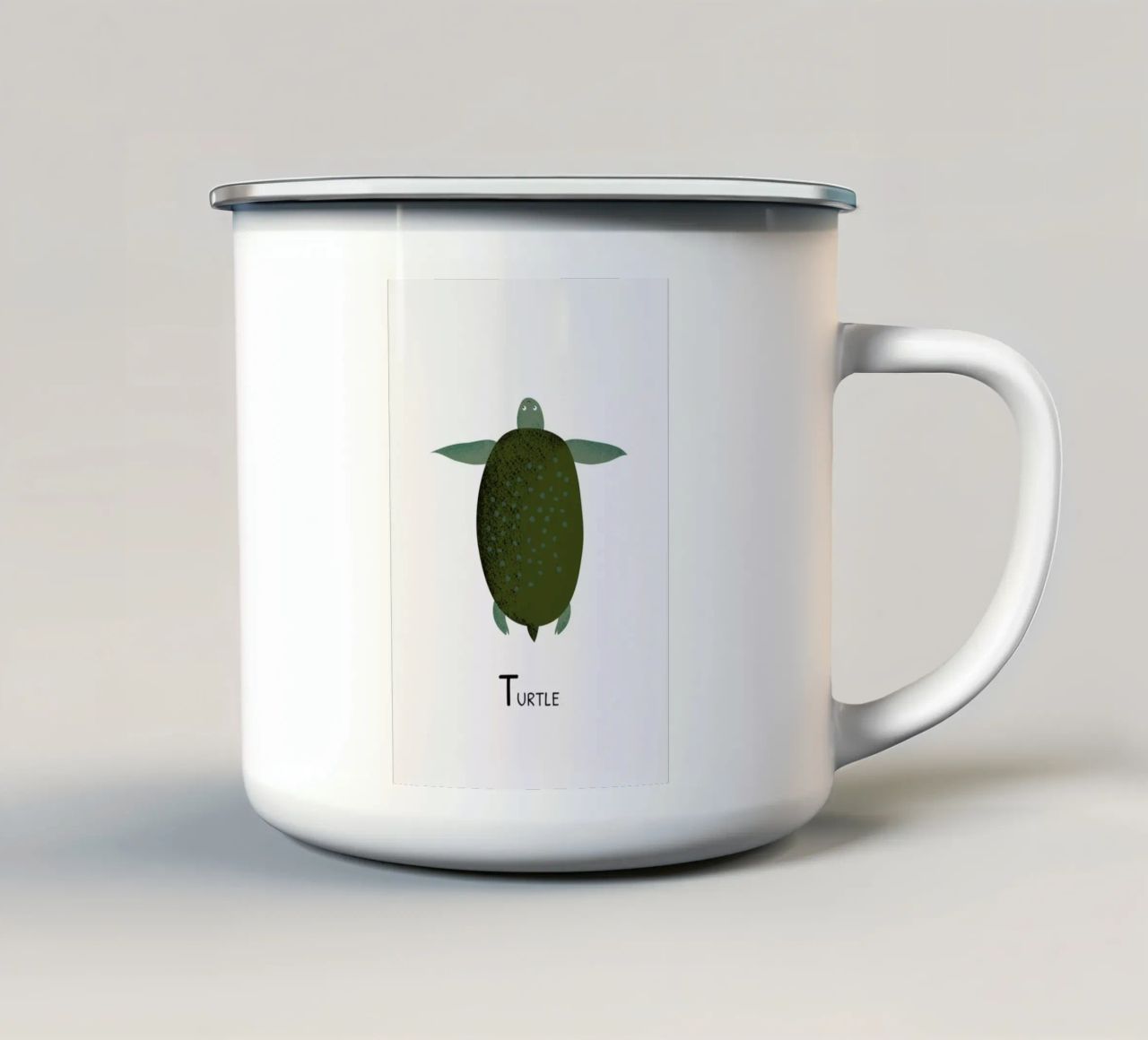 T for Turtle tazza in smalto da Little Flourishes