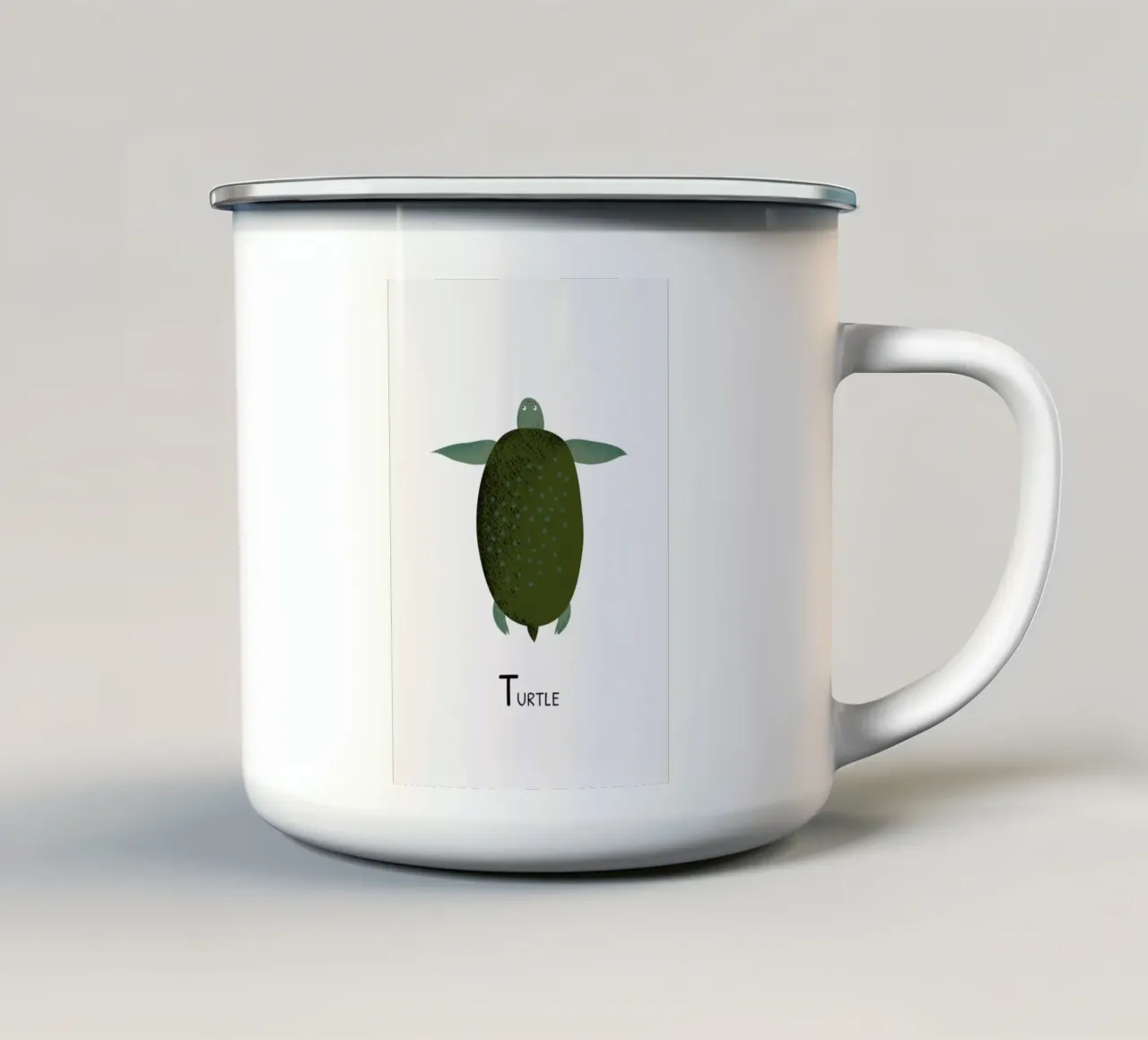 T for Turtle Emaille Tasse von Little Flourishes