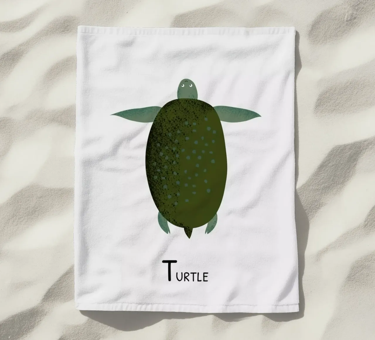 T for Turtle strandhanddoek van Little Flourishes