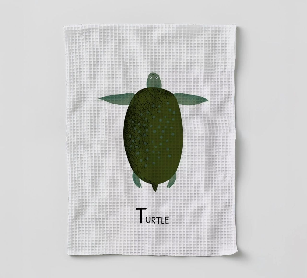 T for Turtle canovaccio da cucina da Little Flourishes