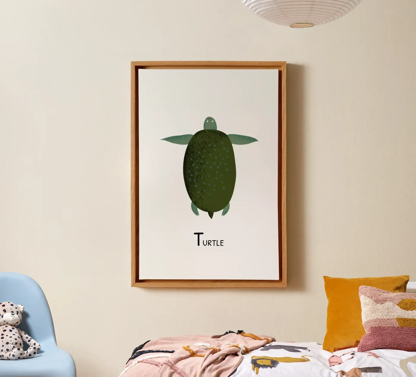 T for Turtle canvas van Little Flourishes