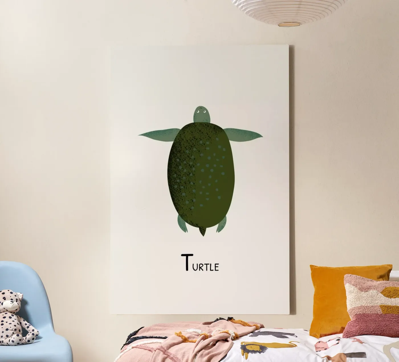 T for Turtle canvas van Little Flourishes