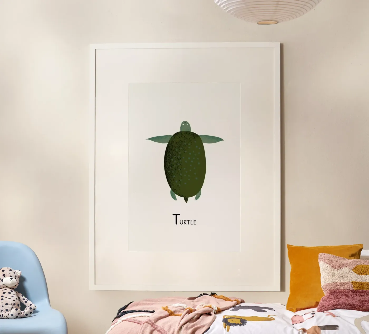 T for Turtle poster van Little Flourishes