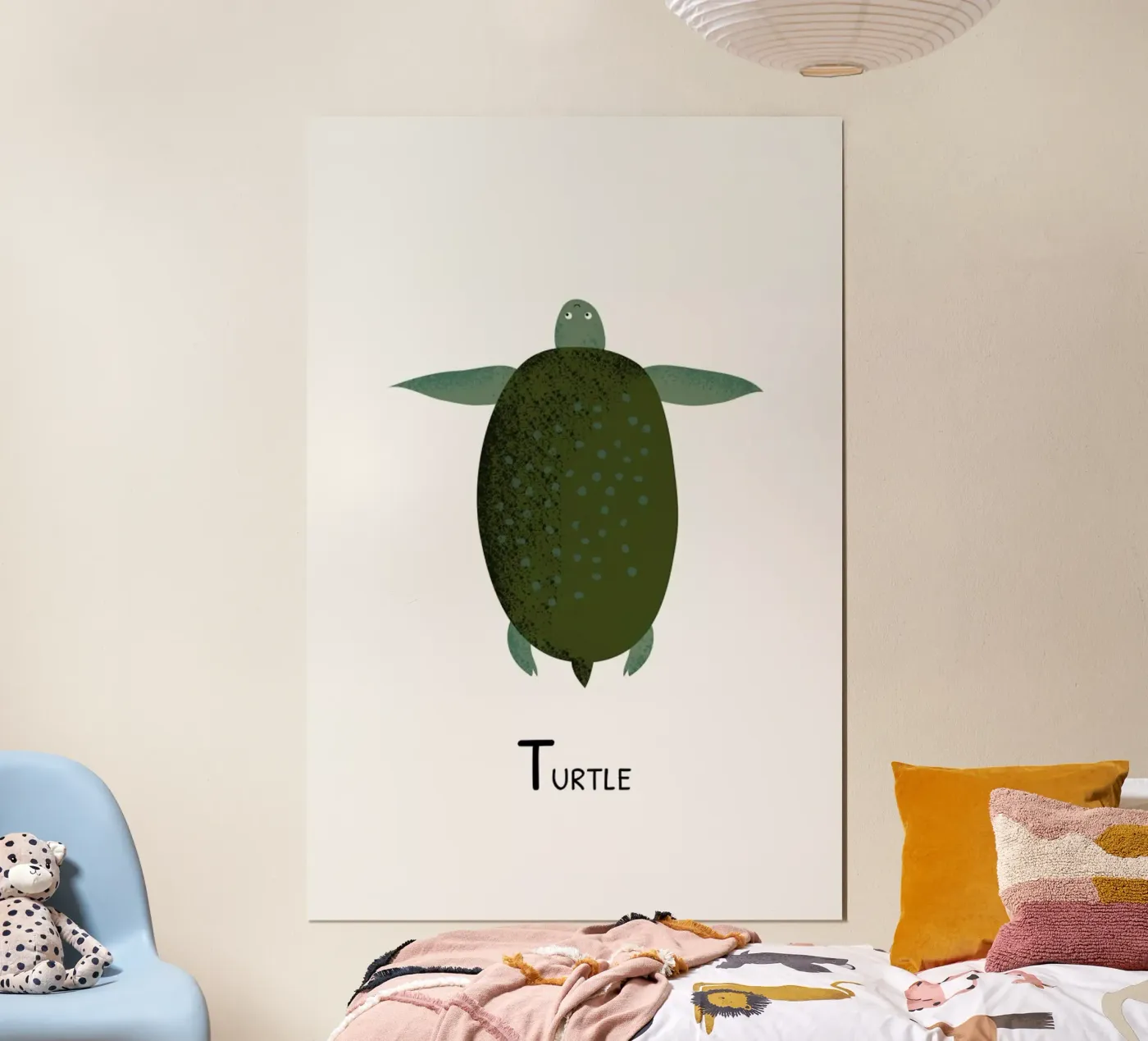 T for Turtle poster van Little Flourishes