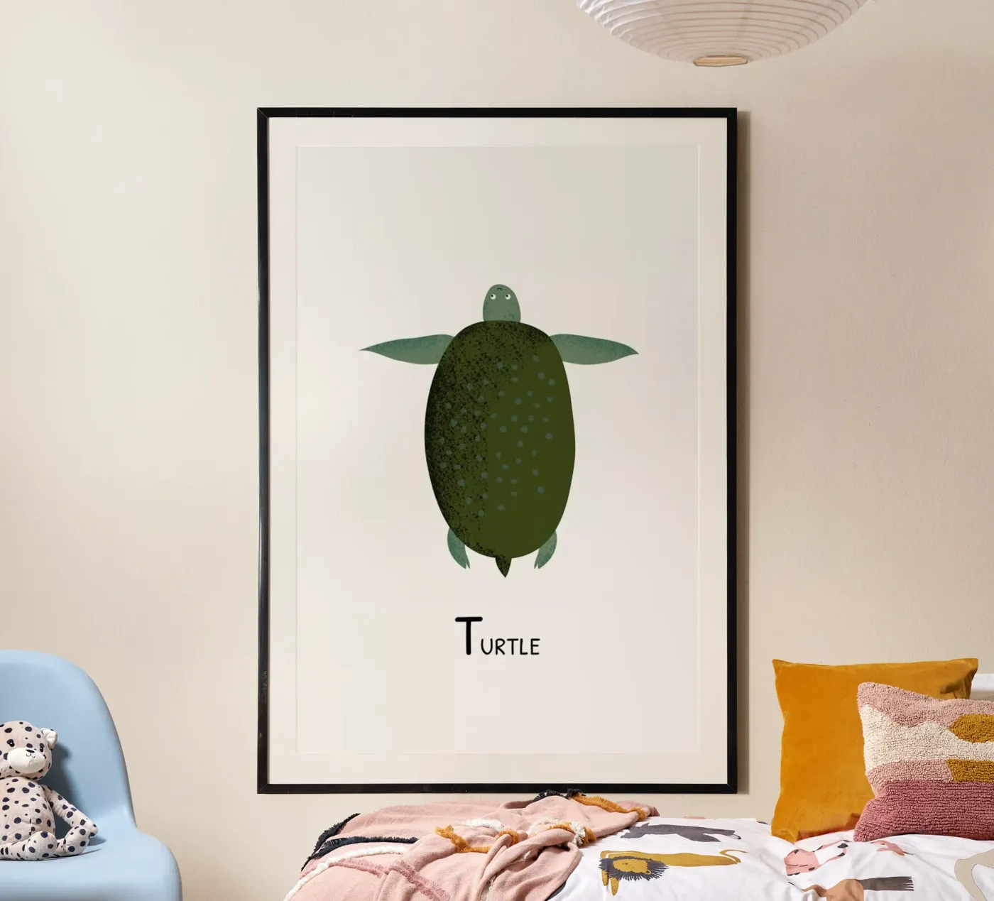 T for Turtle poster van Little Flourishes