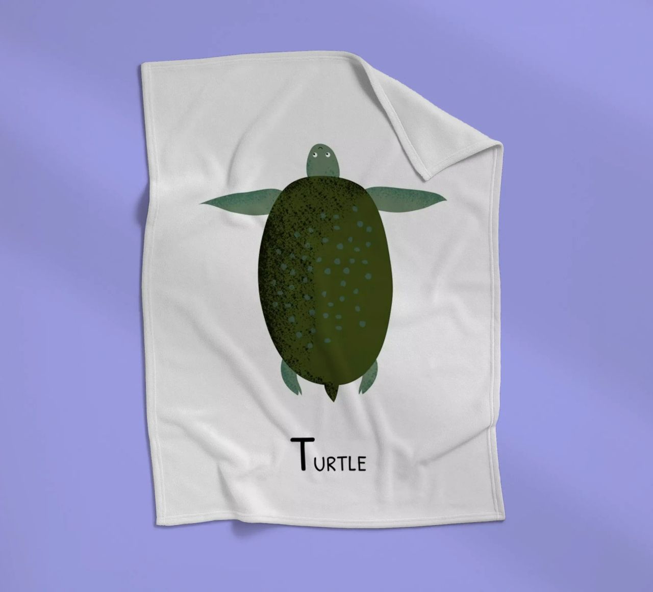T for Turtle coperta in pile da Little Flourishes