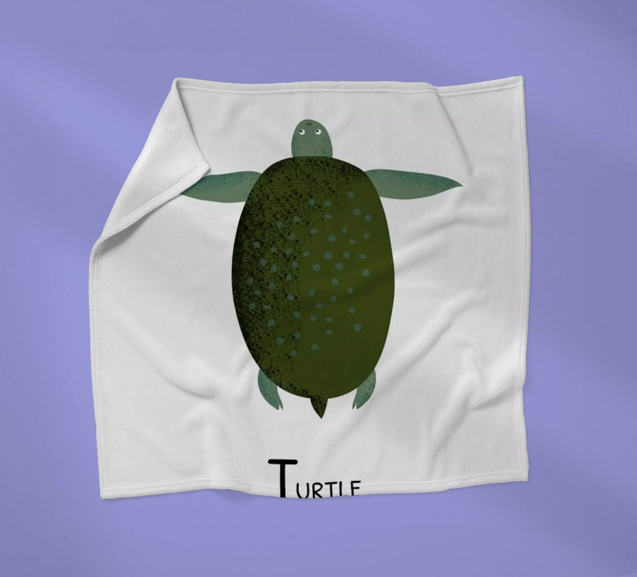T for Turtle coperta in pile da Little Flourishes
