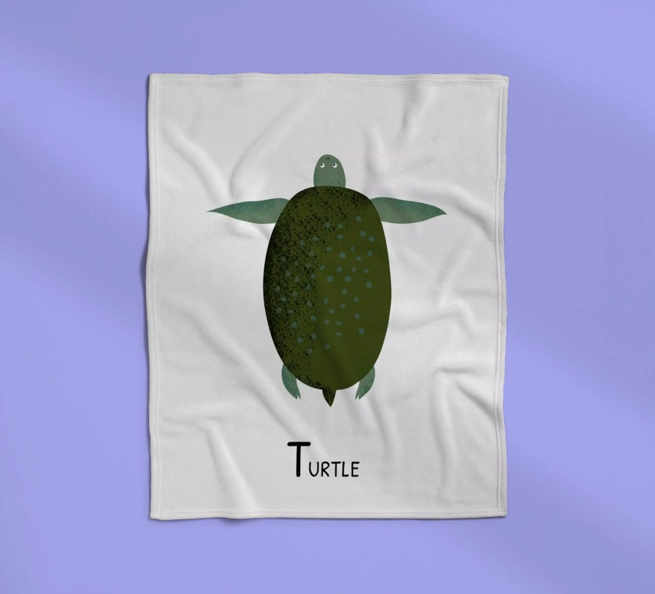 T for Turtle coperta in pile da Little Flourishes