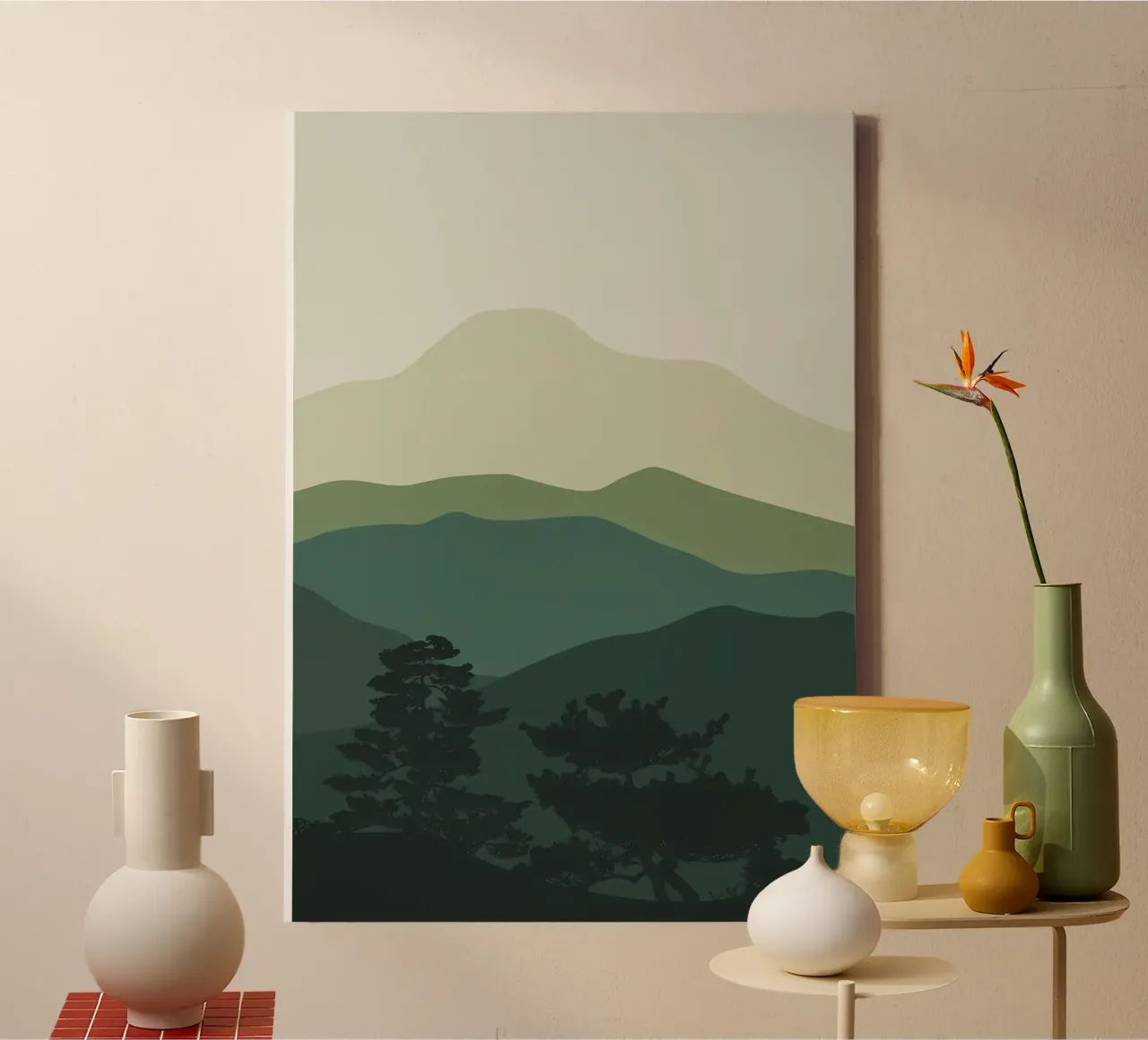 Minimale woonkamer inrichting canvas van Bartosz Powalka