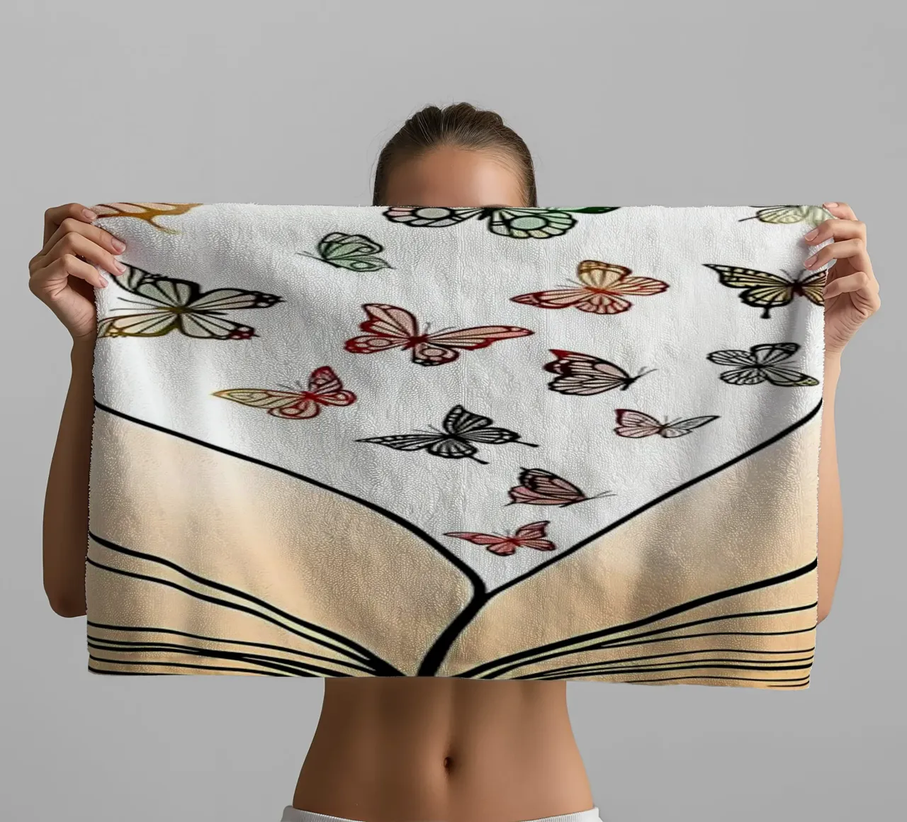 Reading Books towel by Aiden Garcia