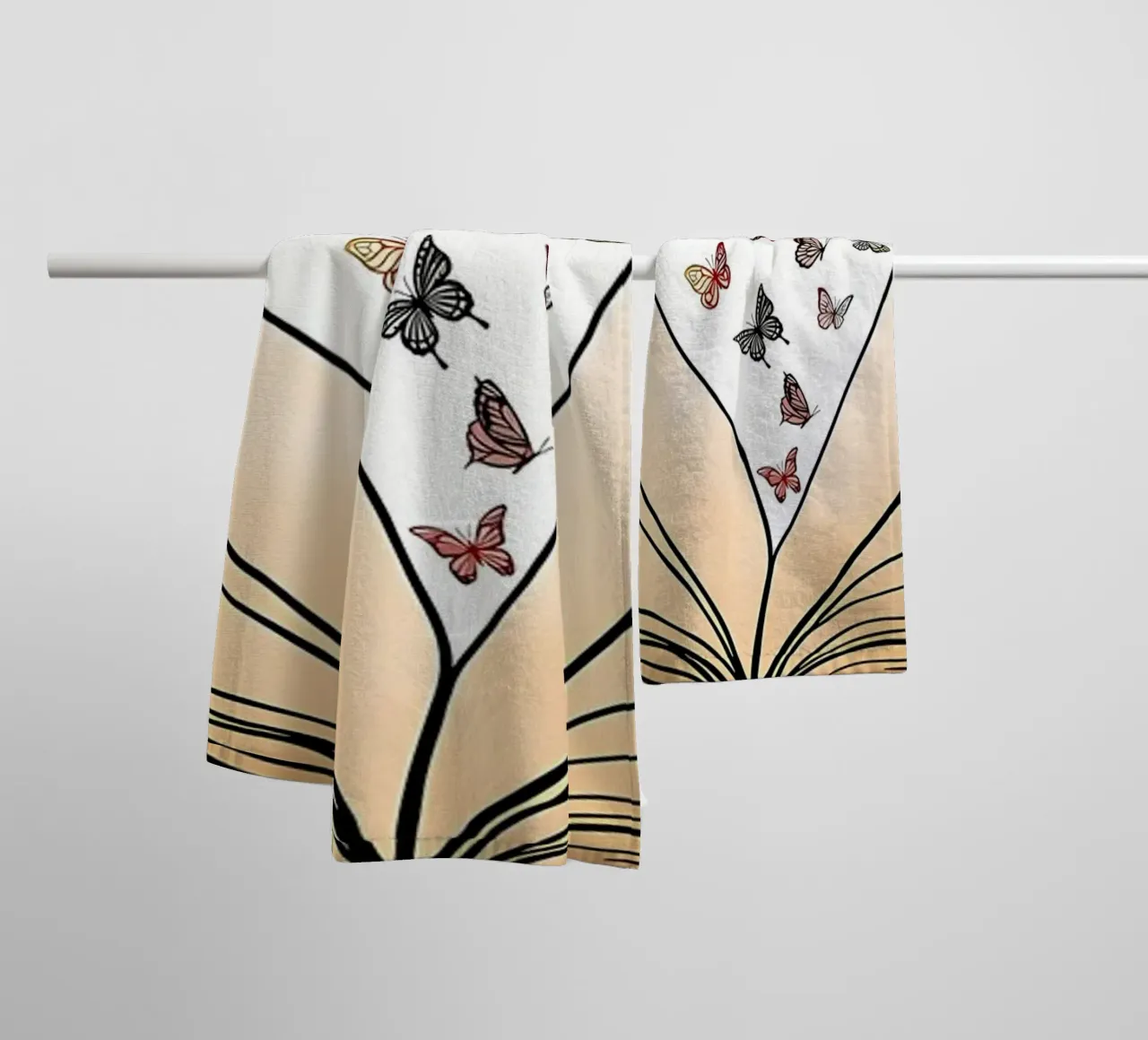 Reading Books towel by Aiden Garcia