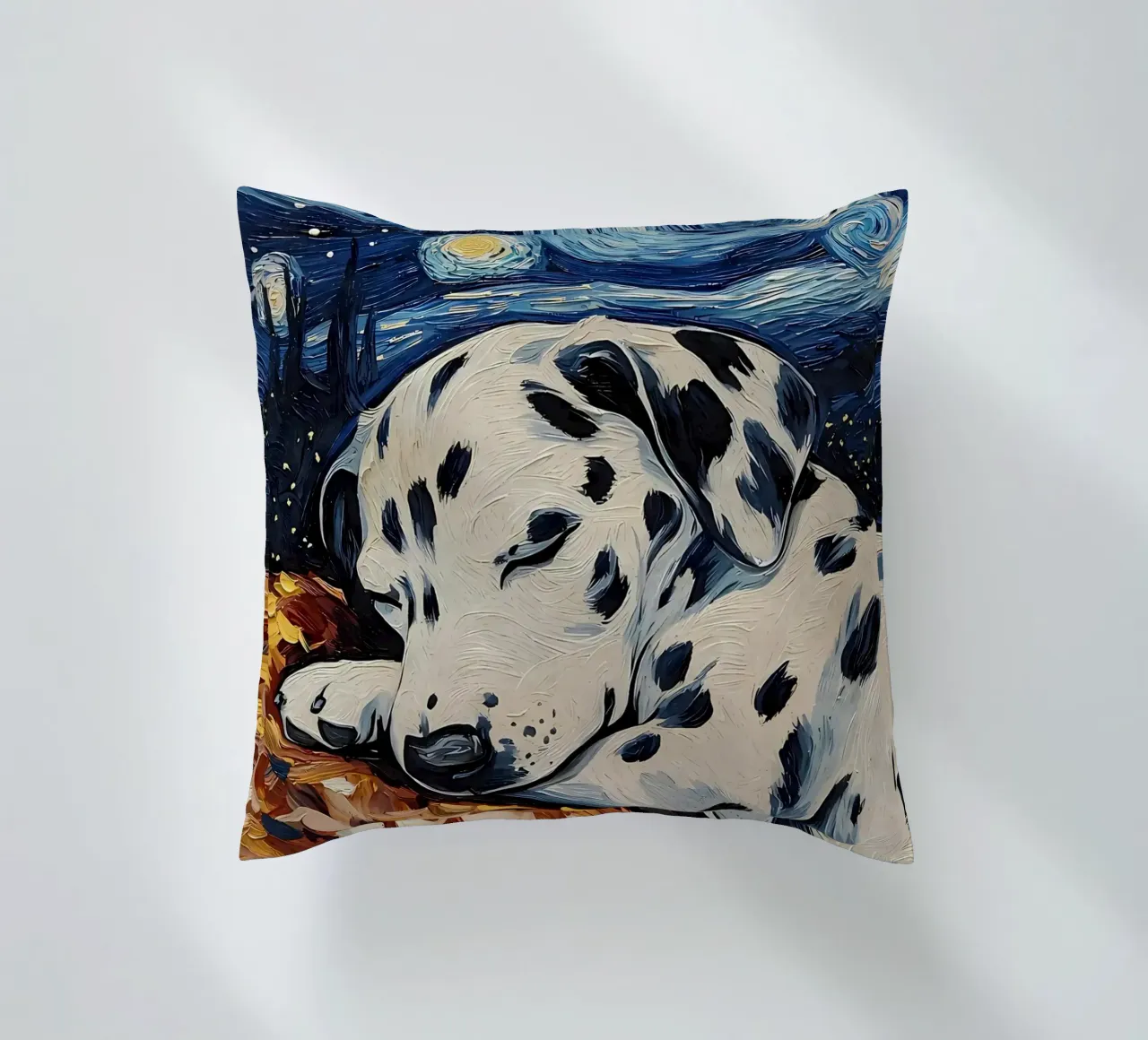 Dalmatian Puppy Sleeping decorative cushion by Adrian Patel