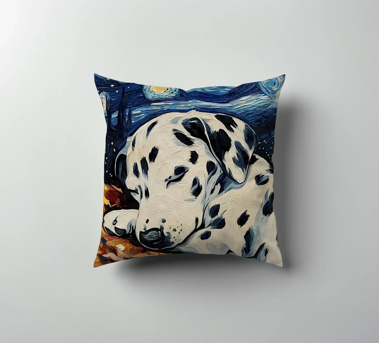 Dalmatian Puppy Sleeping decorative cushion by Adrian Patel