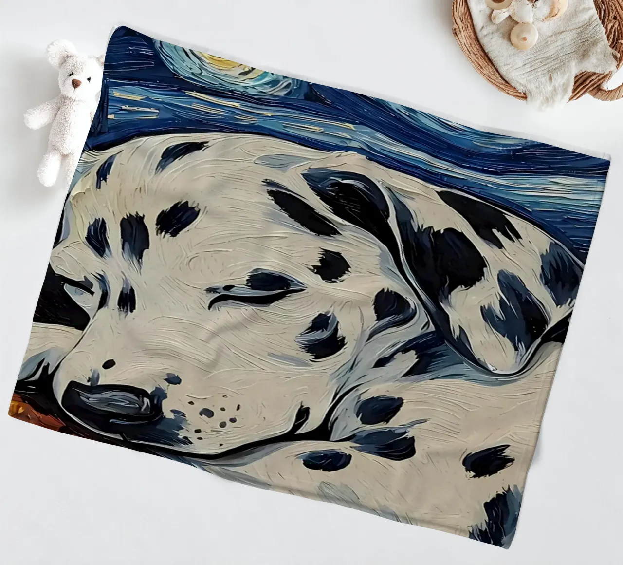 Cucciolo di dalmata che dorme coperta in pile da Adrian Patel