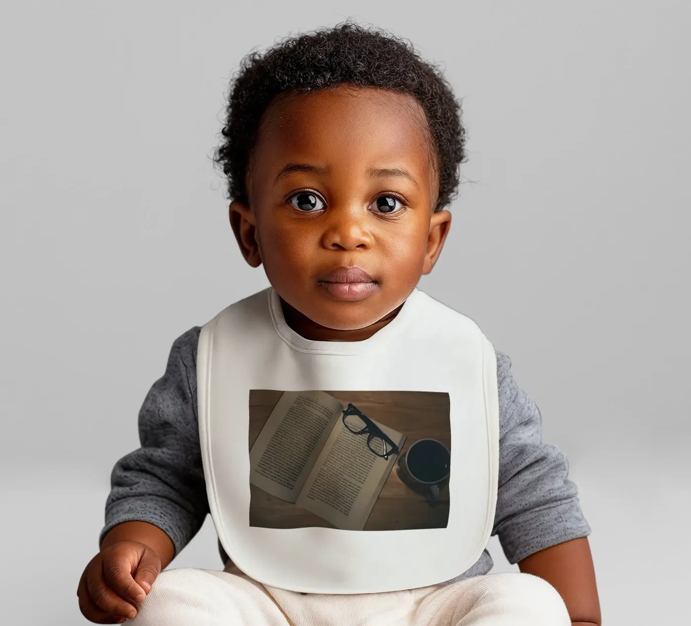 coffee and books baby bib by Aiden Garcia