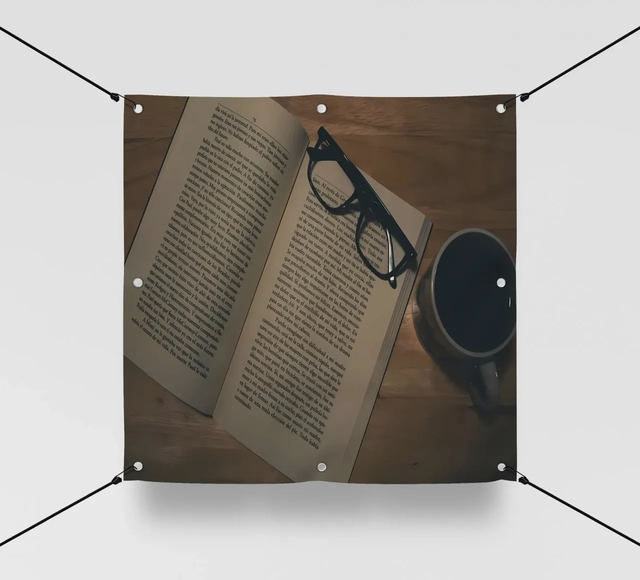 caffè e libri telo in pvc da Aiden Garcia