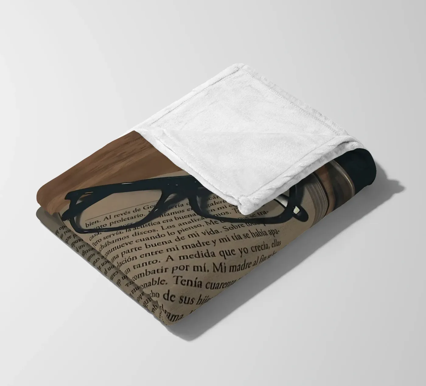 koffie en boeken fleecedeken van Aiden Garcia