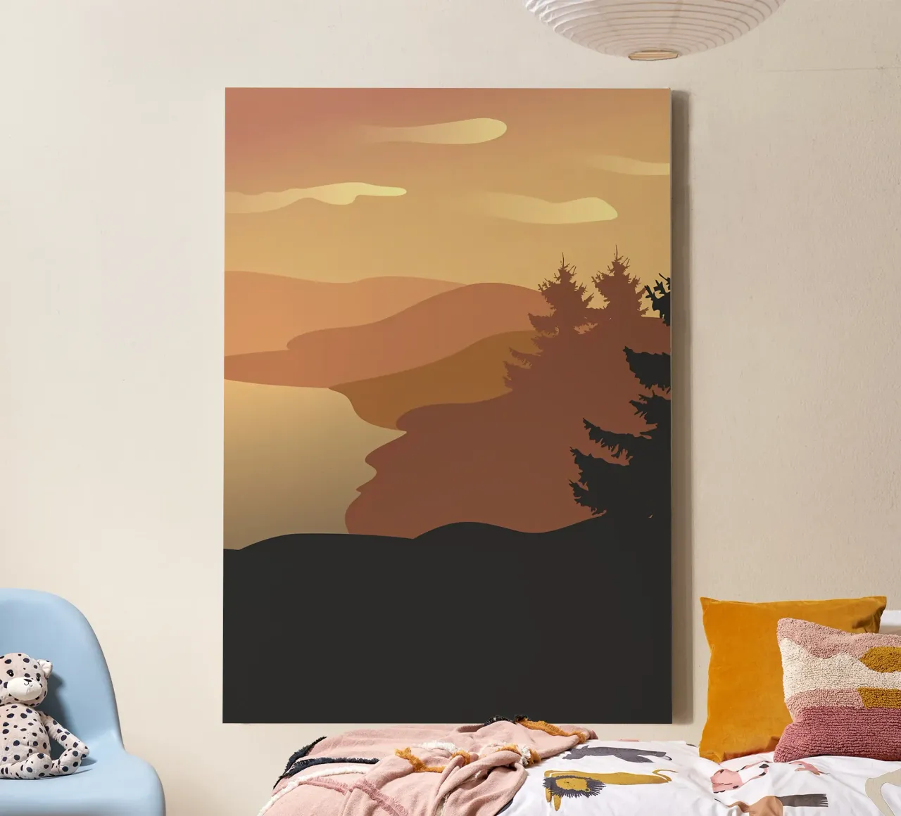 prachtig landschap canvas met Baklijst van Bartosz Powalka
