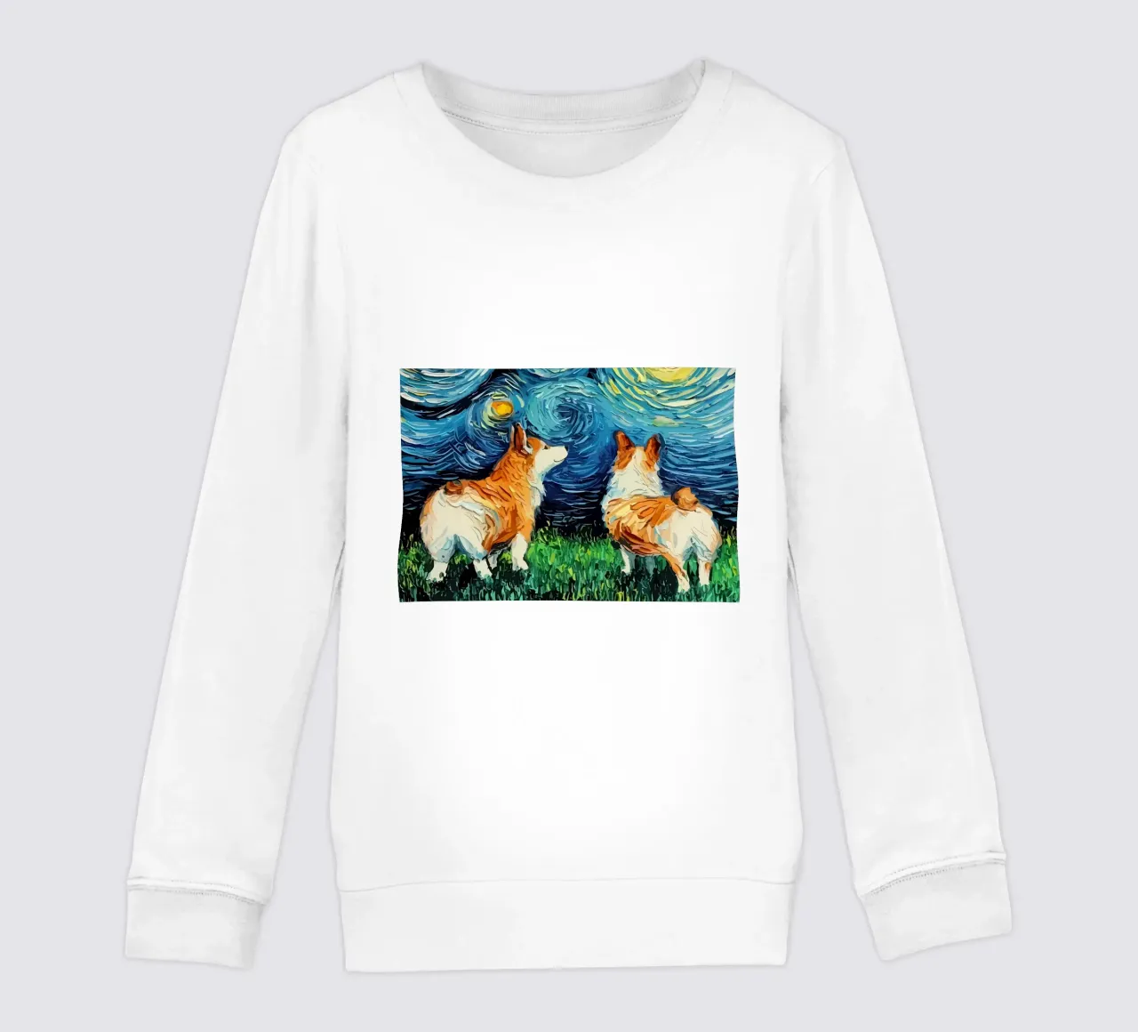 Cane Notte stellata Corgi felpa bambino da Adrian Patel