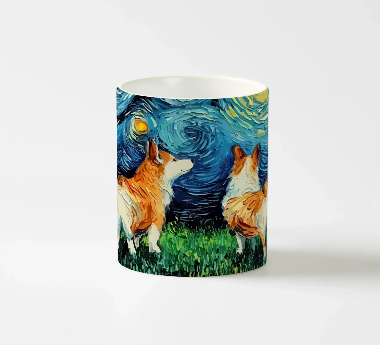 Cane Notte stellata Corgi tazza in ceramica da Adrian Patel