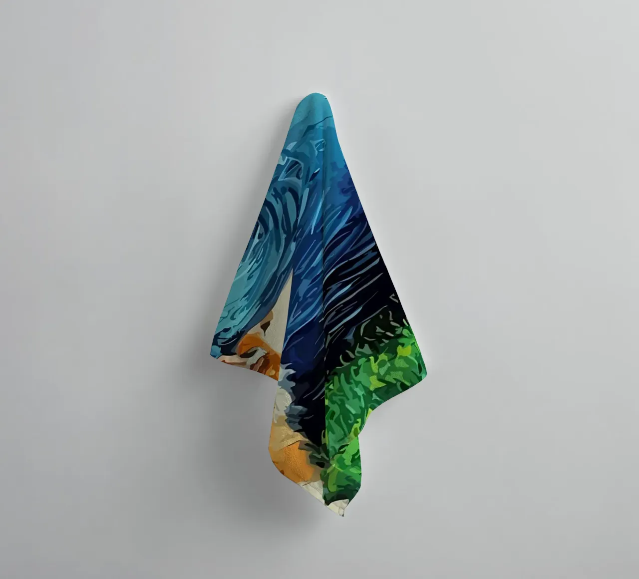 Dog Starry Night Corgi towel by Adrian Patel