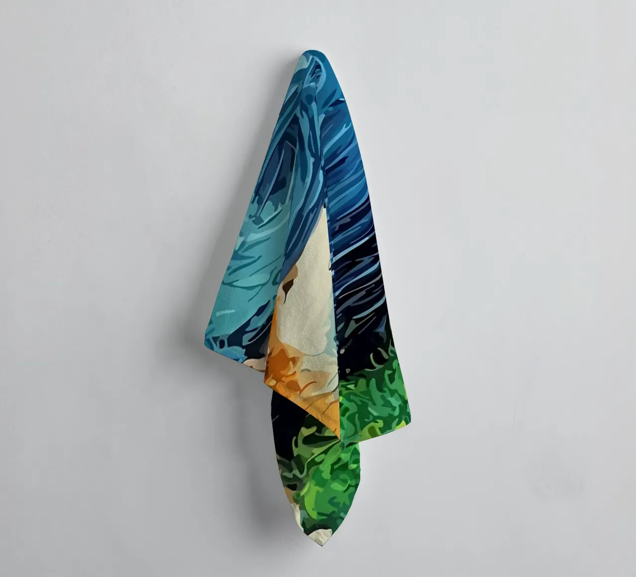 Dog Starry Night Corgi towel by Adrian Patel