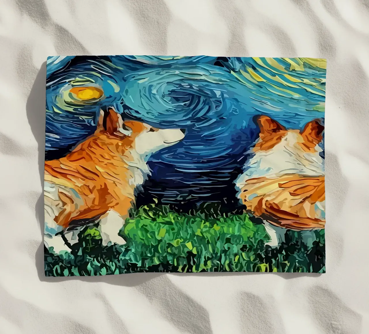 Cane Notte stellata Corgi telo mare da Adrian Patel