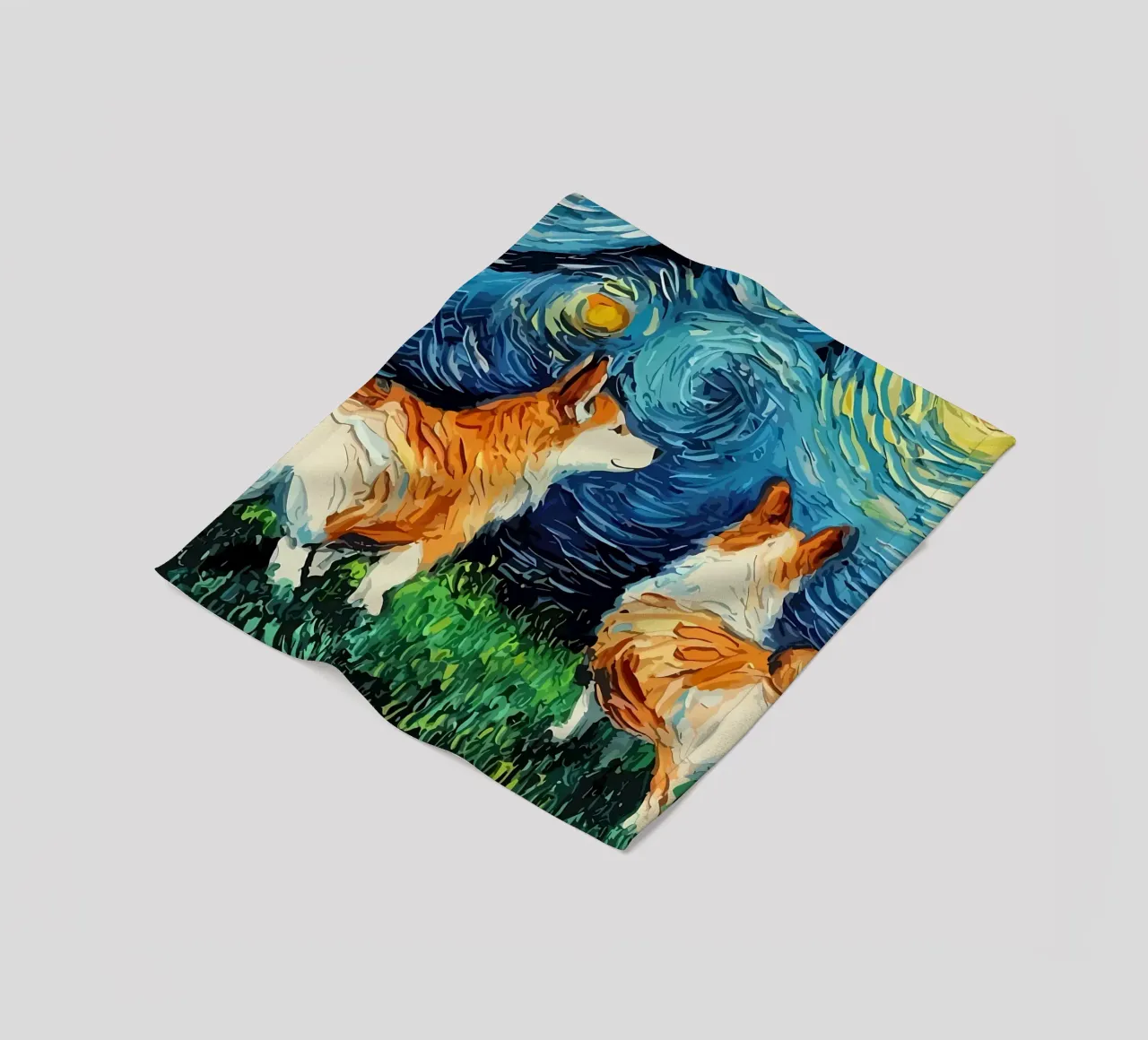 Cane Notte stellata Corgi coperta in pile da Adrian Patel