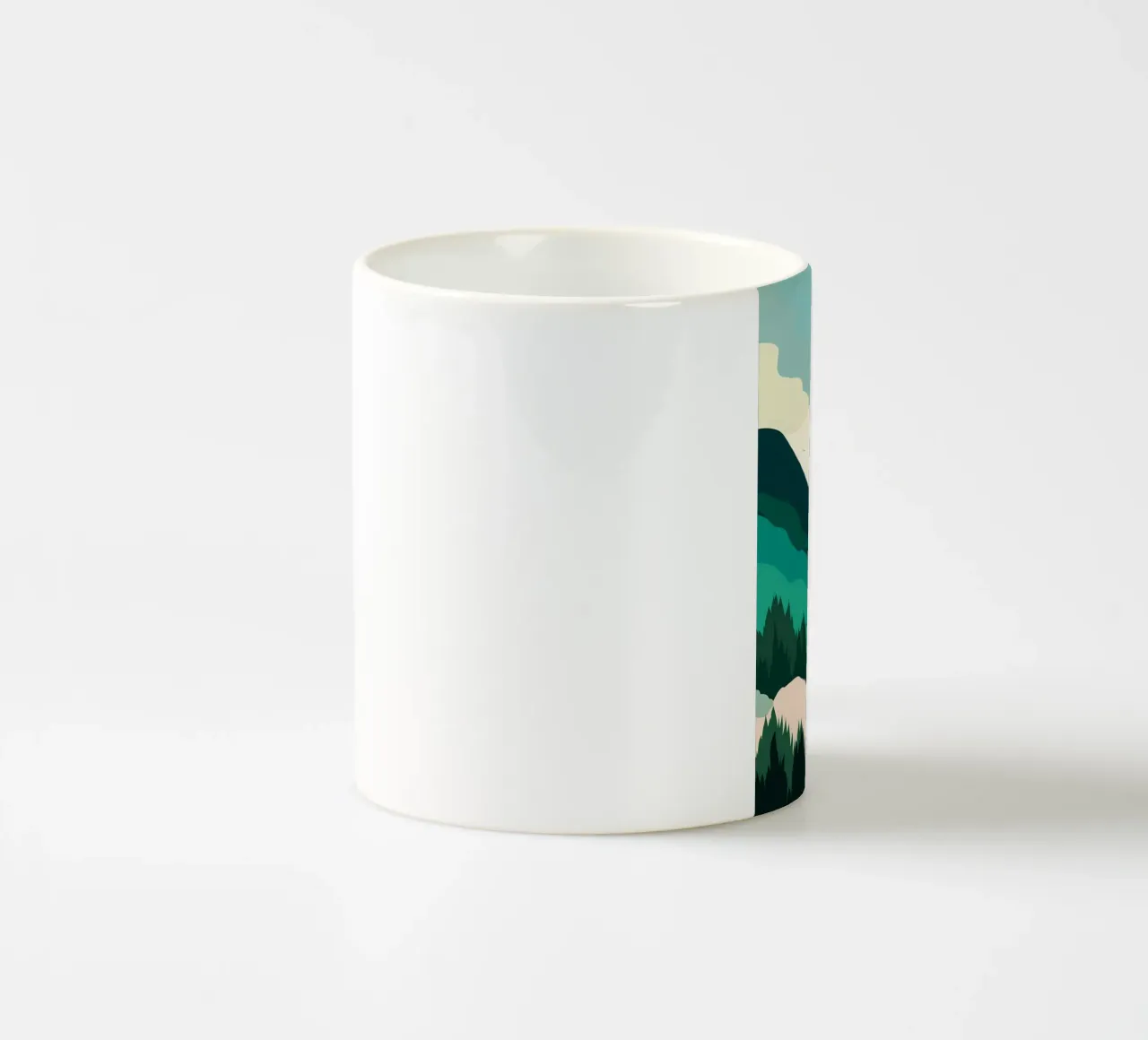 montagna verde e pianeggiante tazza in ceramica da Bartosz Powalka