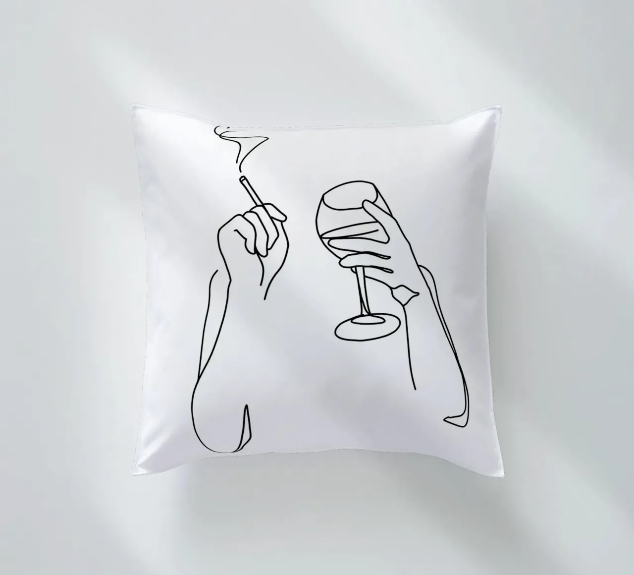 Vino e sigarette cuscino da Aiden Garcia