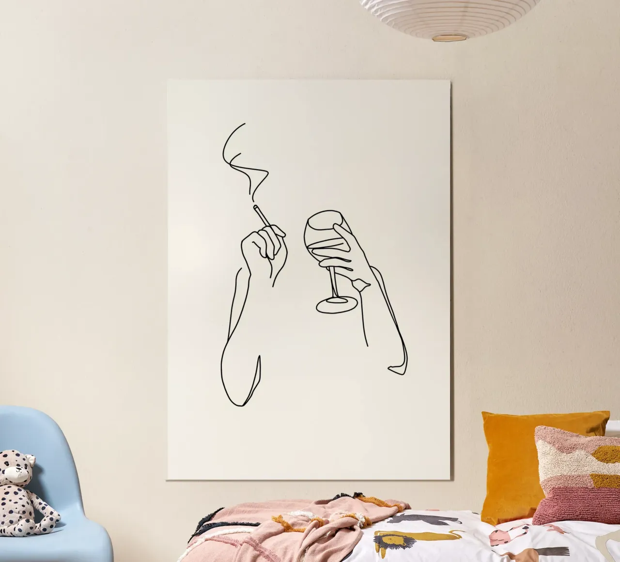 Vino e sigarette alluminio dibond da Aiden Garcia