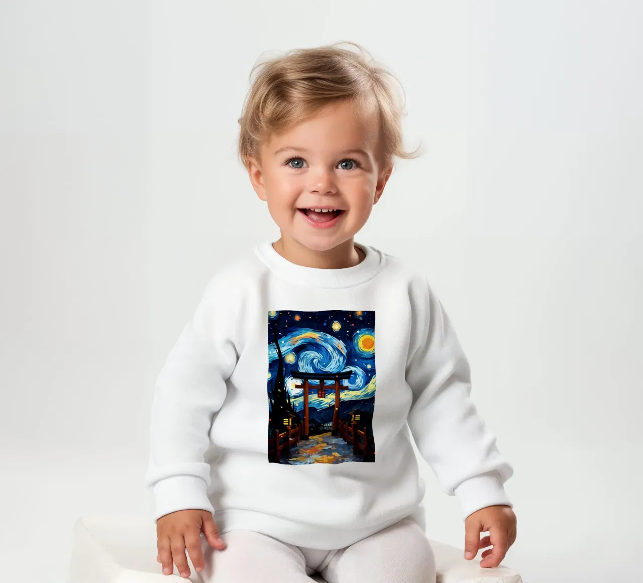 Giappone Notte stellata Van Gog felpa neonato da Adrian Patel