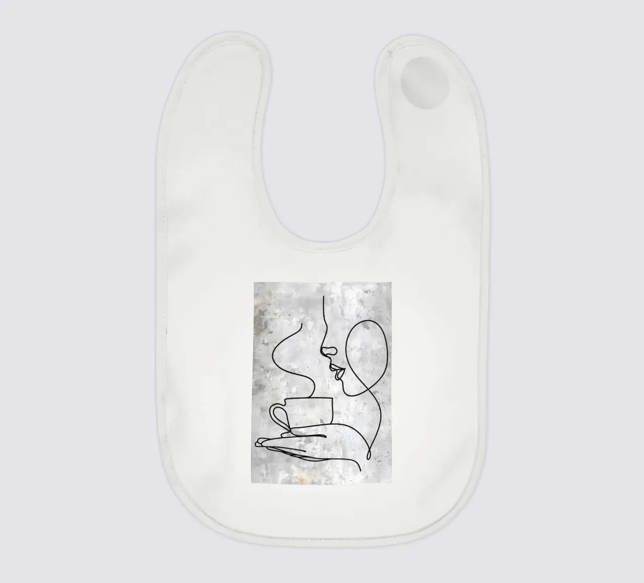 Coffee Bar Line Art Coffee Cup baby bib by Aiden Garcia
