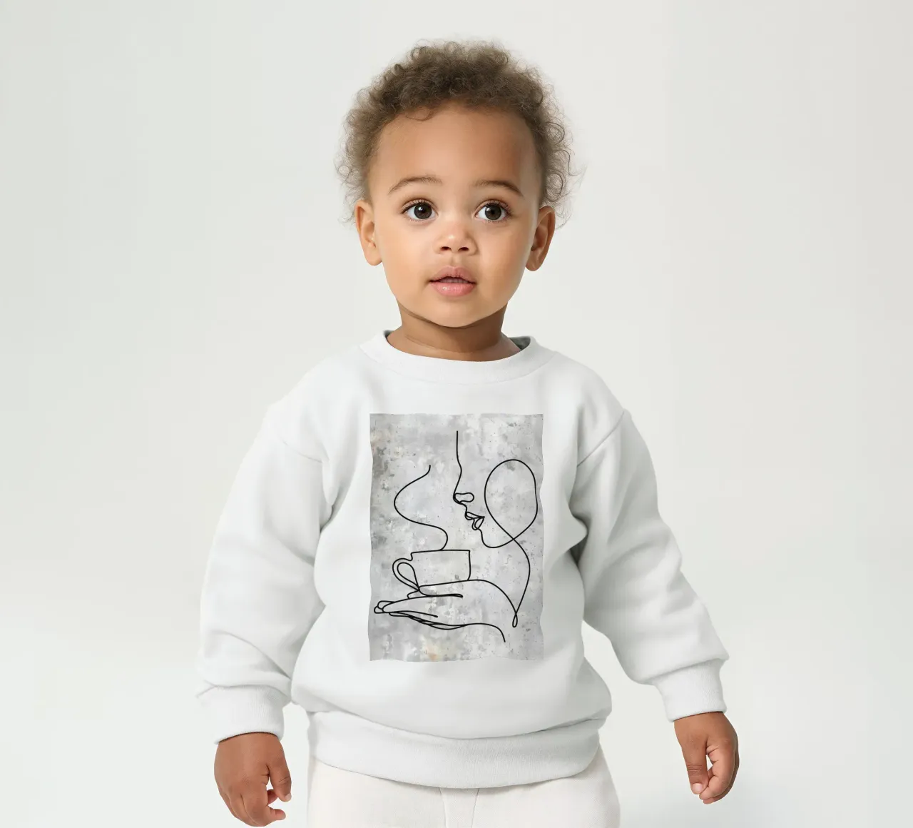 Koffiebar Lijn Kunst Koffie Kopje baby sweatshirt van Aiden Garcia