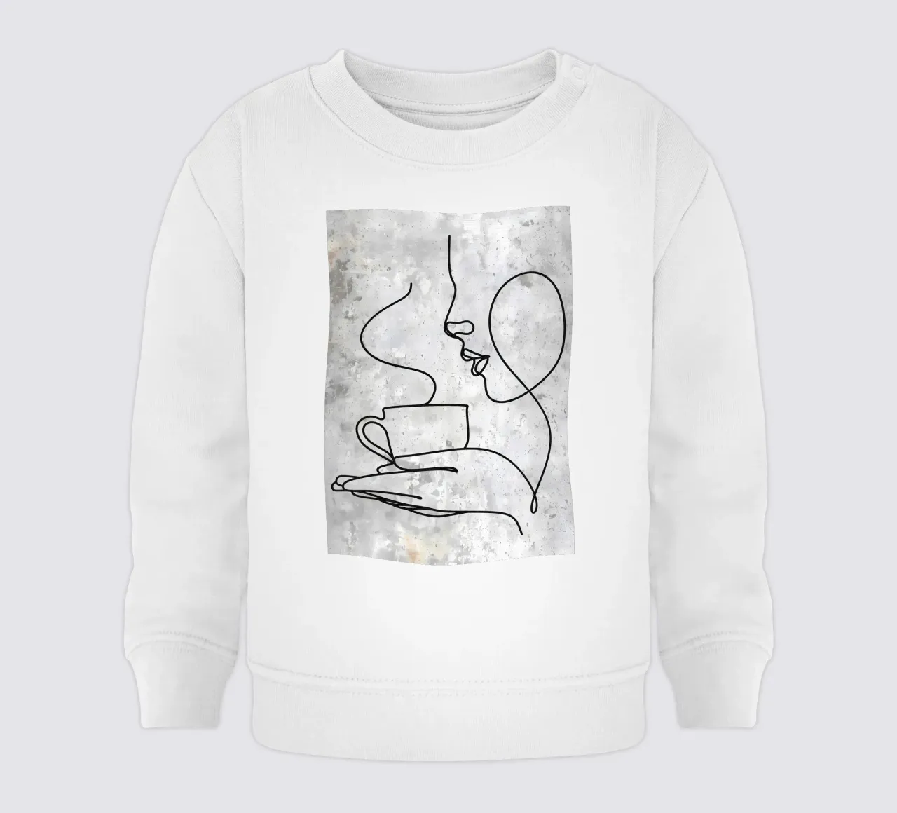 Koffiebar Lijn Kunst Koffie Kopje baby sweatshirt van Aiden Garcia