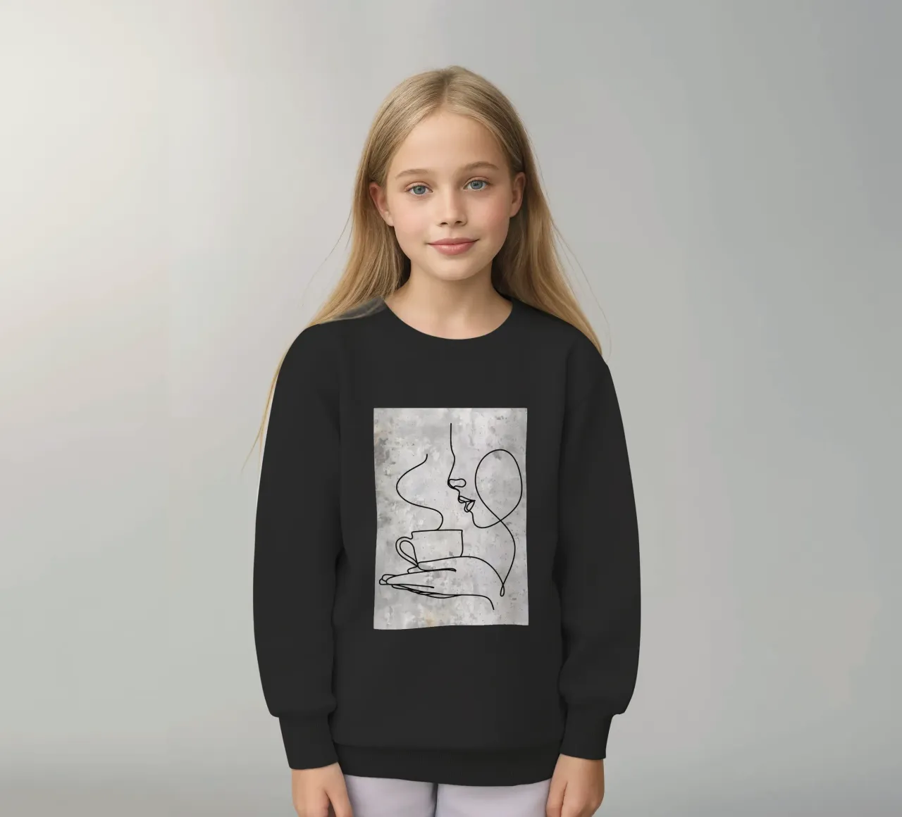 Tazza da caffè Bar Line Art felpa bambino da Aiden Garcia