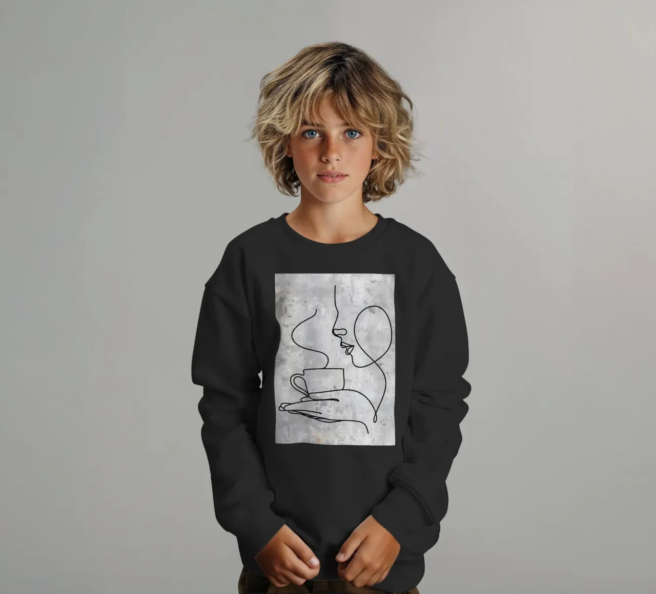 Tazza da caffè Bar Line Art felpa bambino da Aiden Garcia