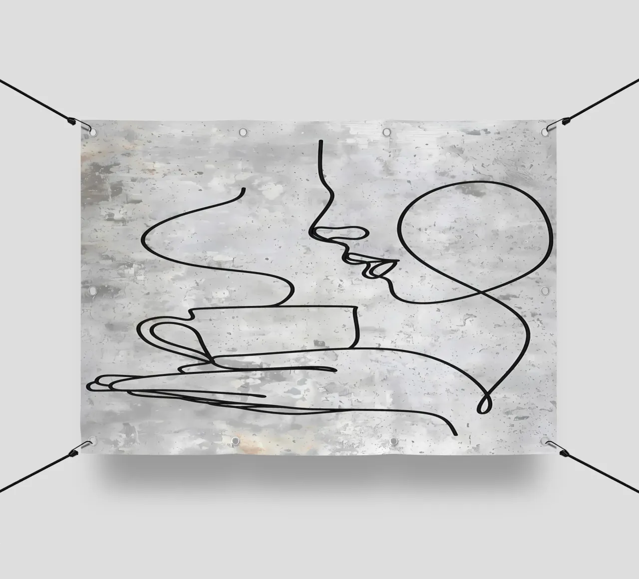 Tazza da caffè Bar Line Art telo in pvc da Aiden Garcia