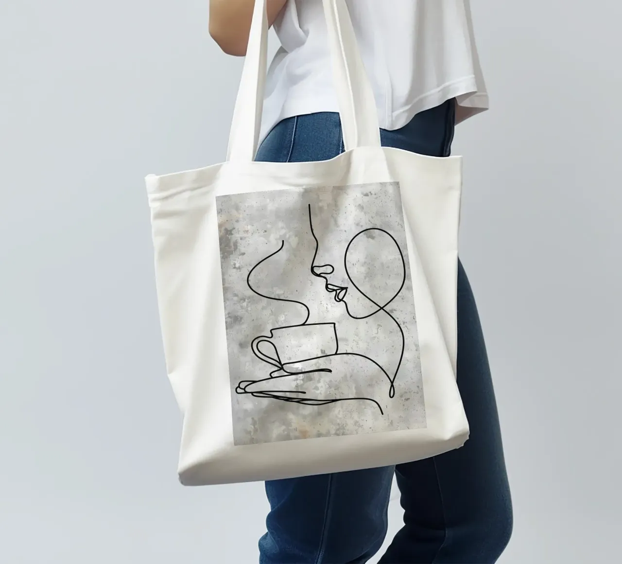 Tazza da caffè Bar Line Art borsa in juta da Aiden Garcia