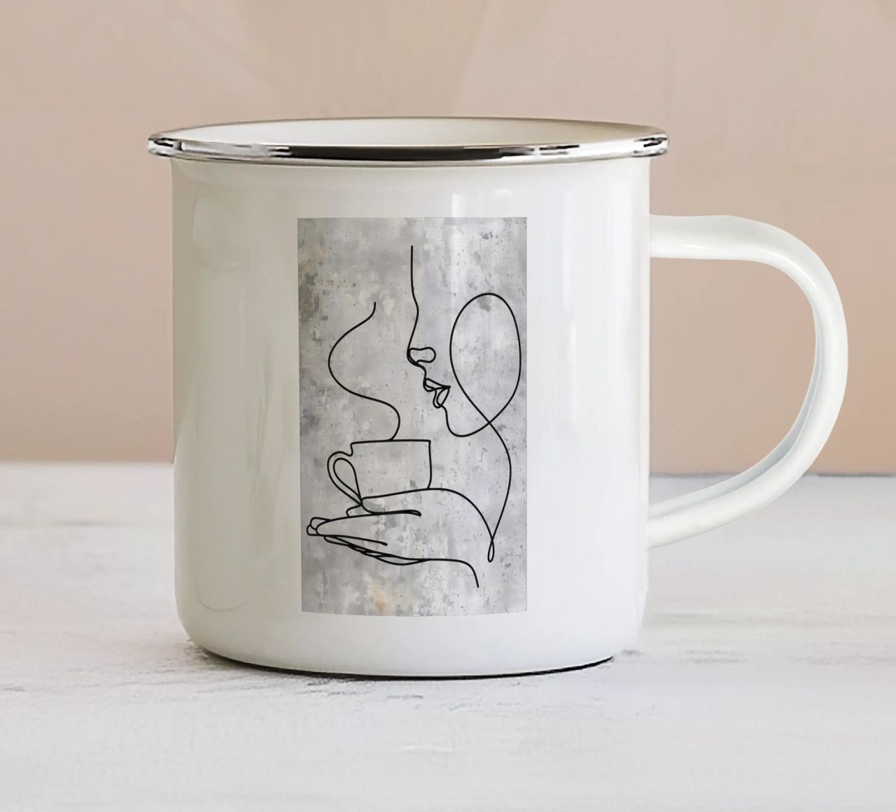 Tazza da caffè Bar Line Art tazza in smalto da Aiden Garcia
